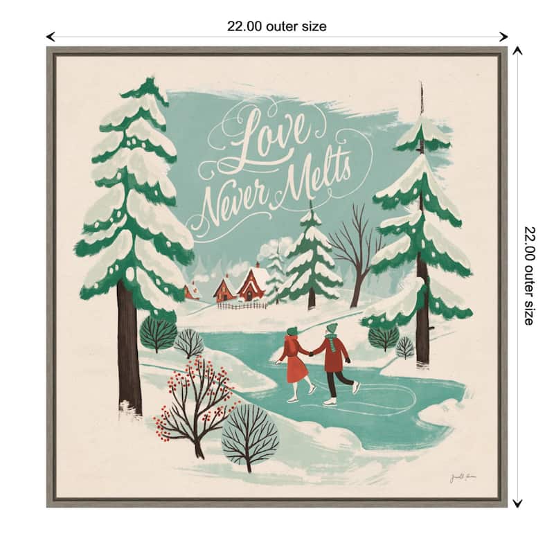 Winter Bliss V Ice Skating by Janelle Penner Framed Canvas Wall Art