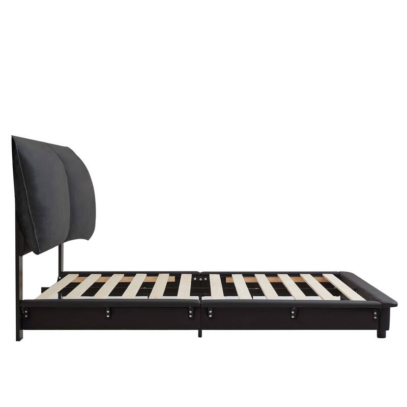 Floating Bed Frame Low Profile Bed Upholstered Platform Bed