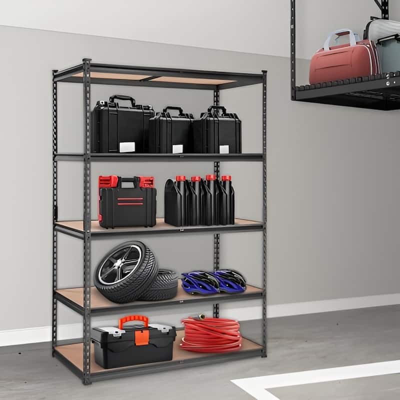 Adjustable Metal Storage Shelves 5 Tier Heavy Duty Utility Rack for Garage and Kitchen
