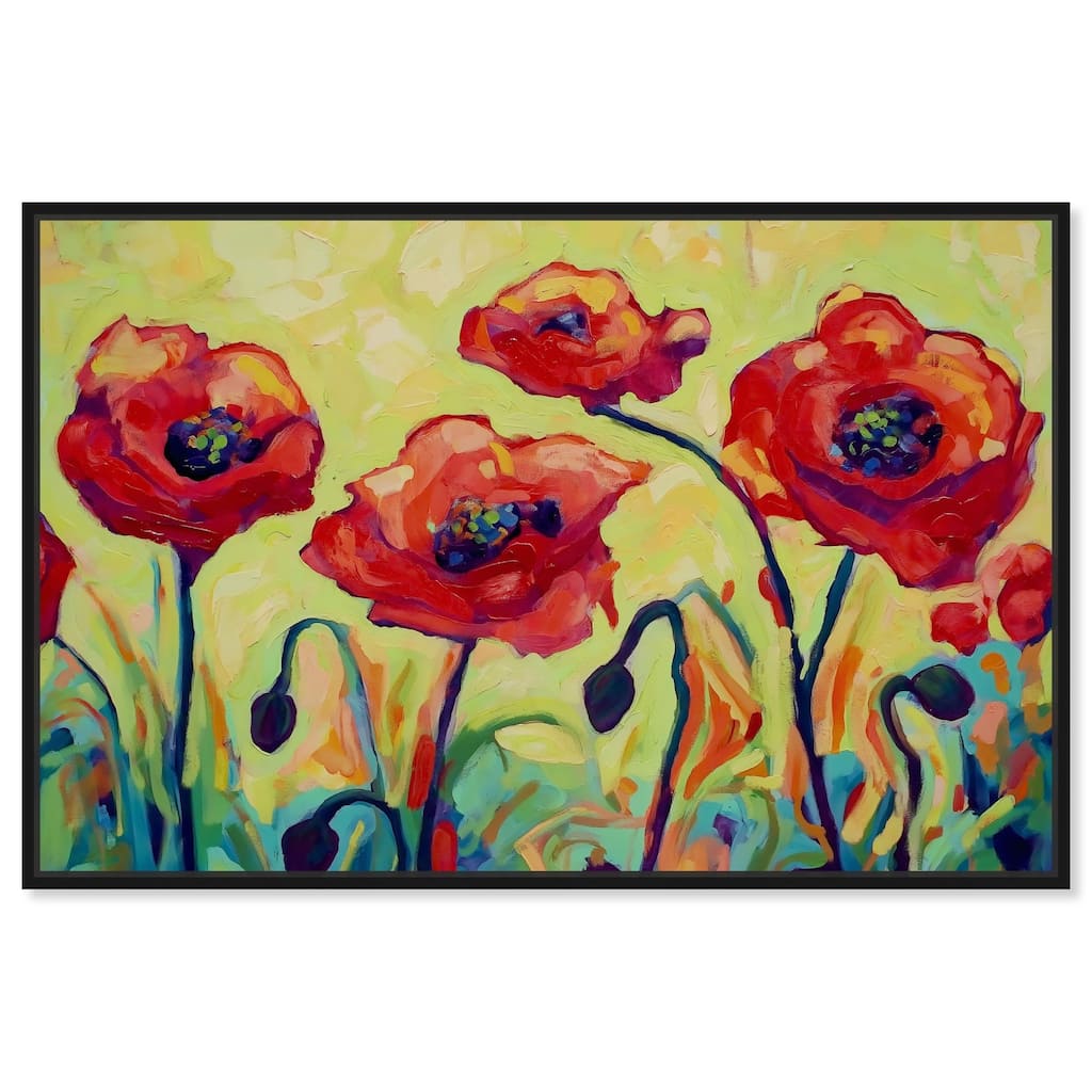 Red Poppy Field II Canvas by Art Remedy