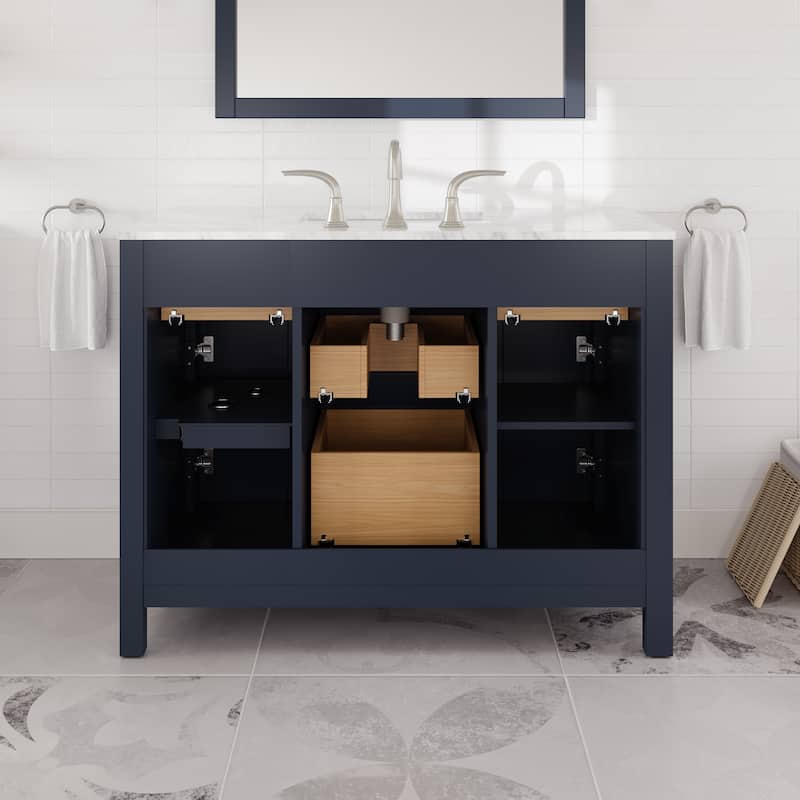 Eviva Artemis Bathroom Vanity with White Engineered Stone Countertop and Undermount Porcelain Sink