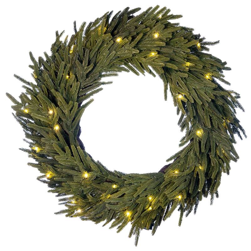 30 in. Pre-Lit LED Wreath - Norfolk