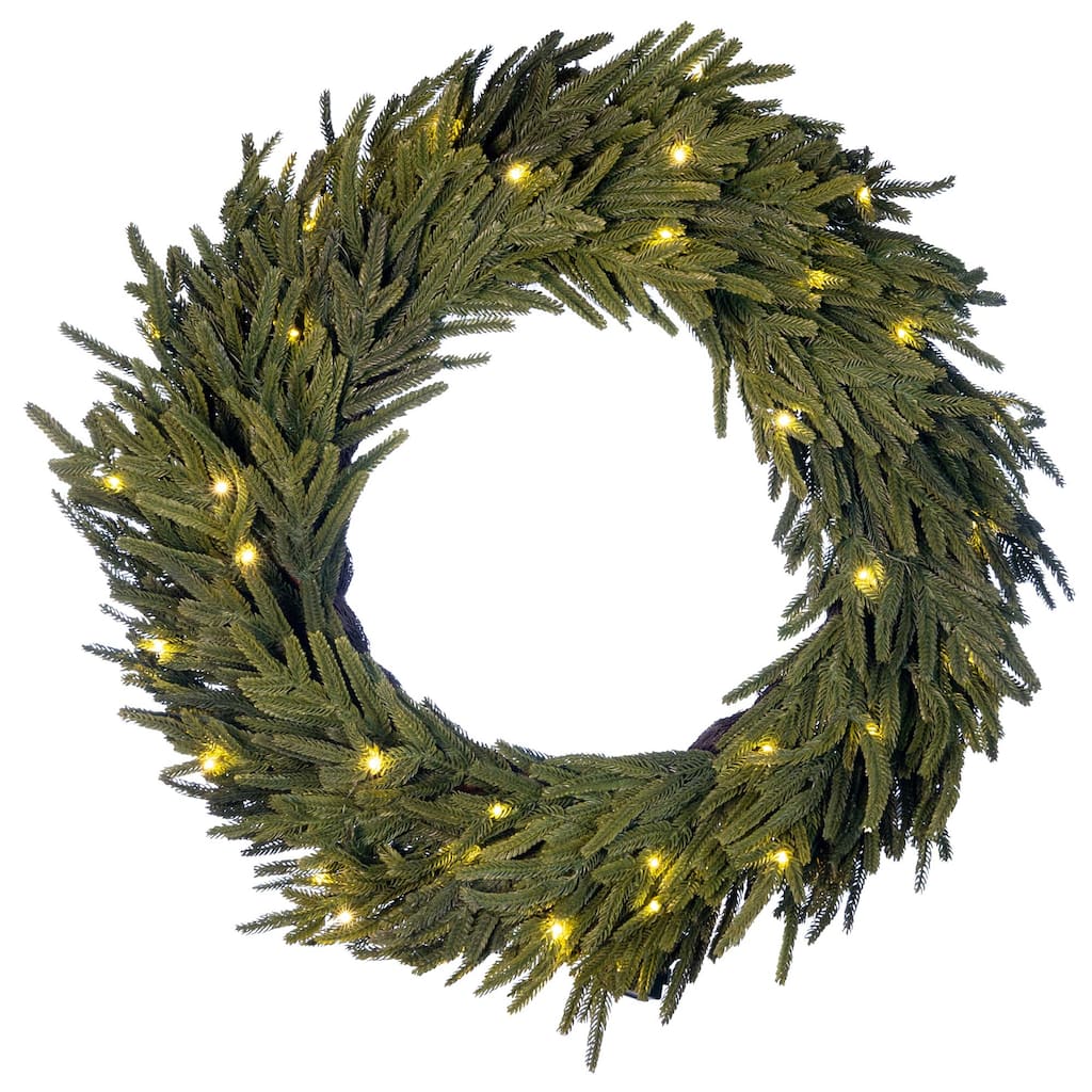 30 in. Pre-Lit LED Wreath - Norfolk