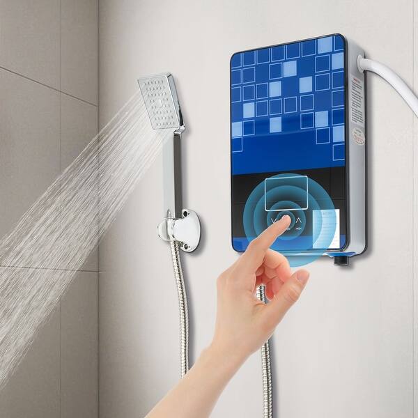 3500W 110V Tankless Water Heater – Instant Electric Hot Water For Shower, Portable On-Demand With Digital Display & Shower Head For Bathroom RV
