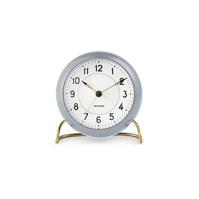 Arne Jacobsen Station Table Clock, Ø: 4.3" - Grey