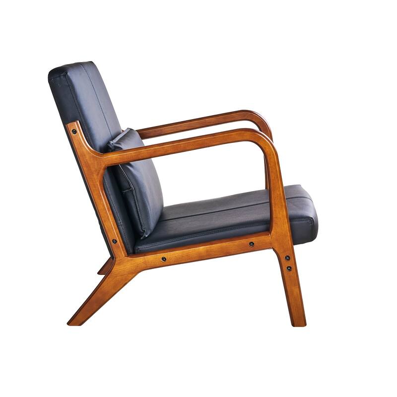 Javlergo Accent Chair Comfy Armchair with Lumbar Pillow and Thick Cushion Lounge Chair with Wood Frame Upholstered Arm Chair