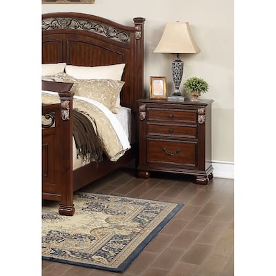 Bedroom Furniture Traditional Look Unique Wooden Nightstand Drawers Bed Side Table Cherry