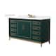 Option Green / White Cultured Marble Top / Satin Bronze