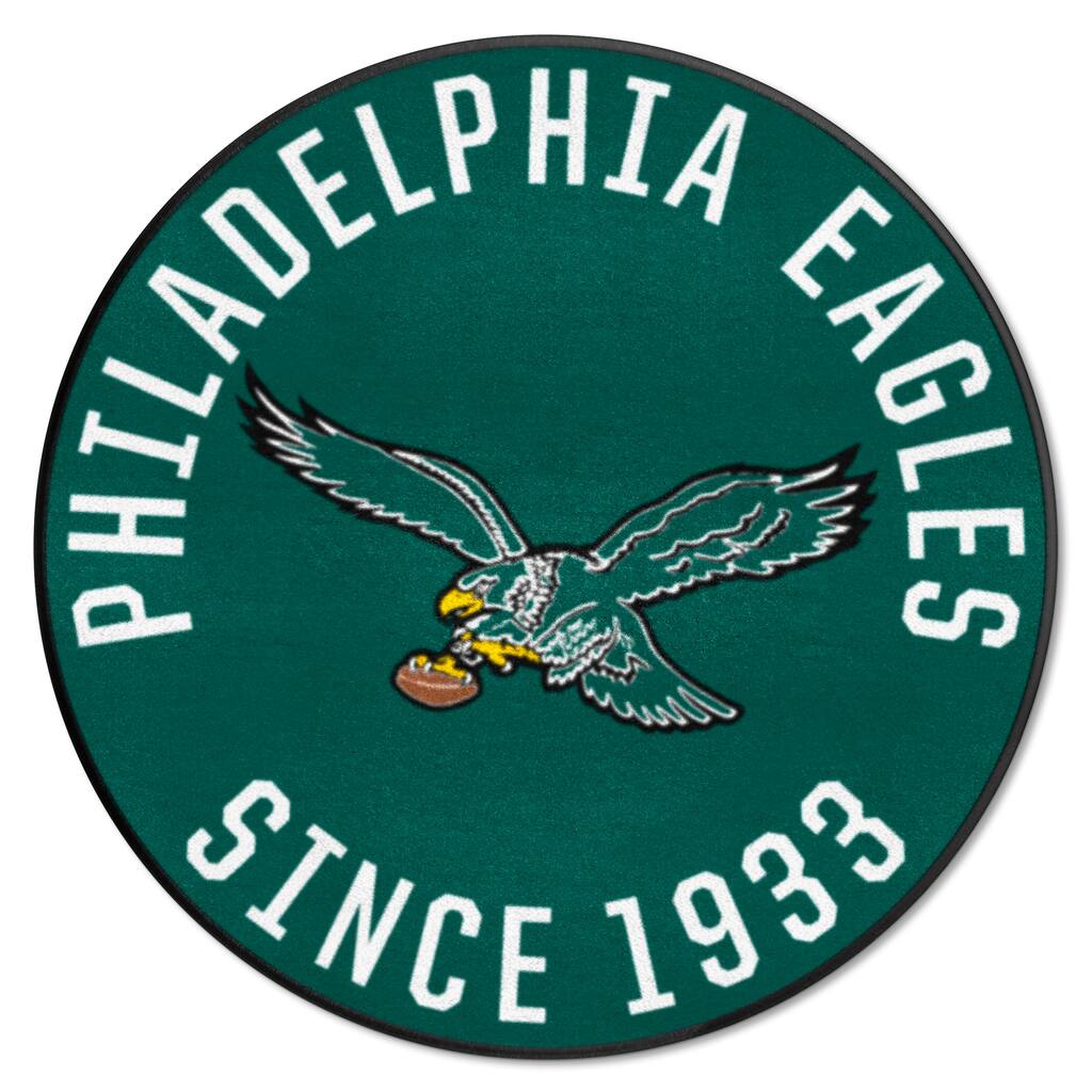 Philadelphia Eagles Roundel Rug - 27in. NFL Retro Logo, Eagle on Ball Logo