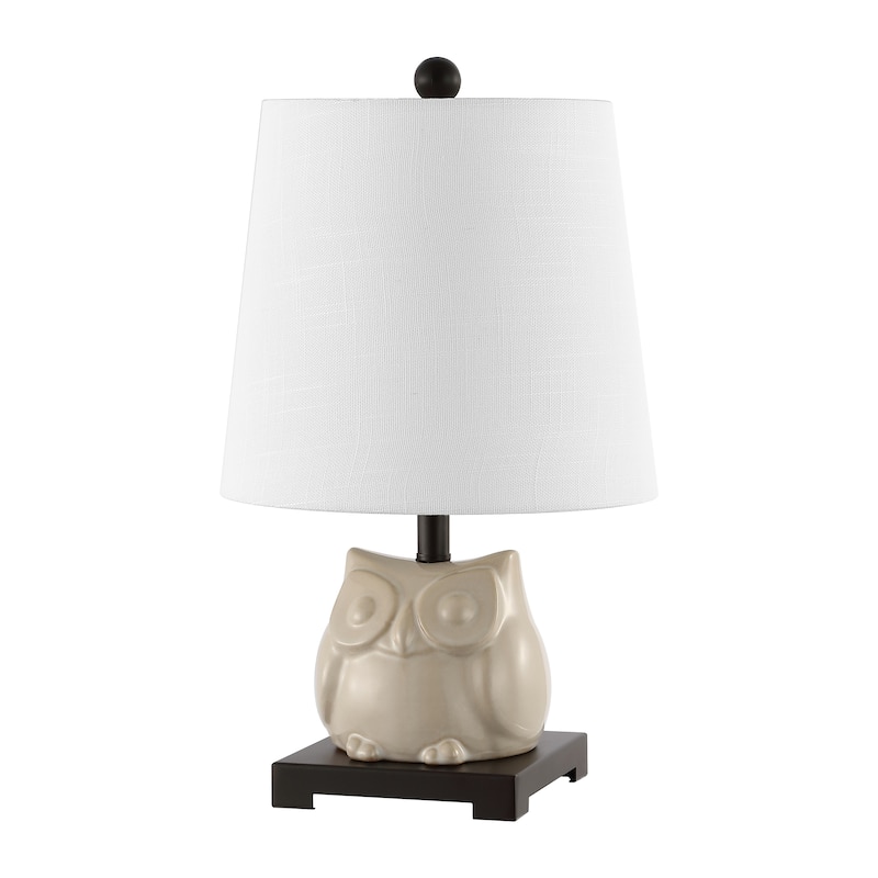 Tiki 16" Ceramic Mini LED Table Lamp, Blue/White by JONATHAN Y - 16