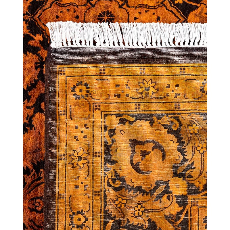 Overdyed, One-of-a-Kind Hand-Knotted Area Rug - Orange - 6' 3" x 8' 10"