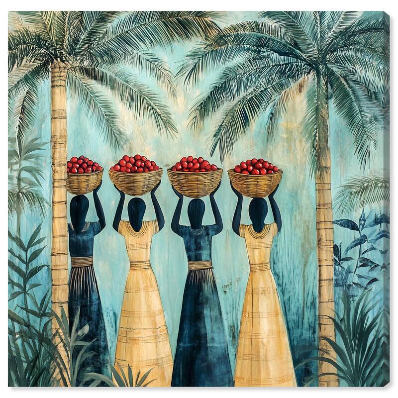 Walk Under Palms Canvas by Art Remedy, Gallery Wrapped - 24" x 24"