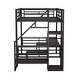 preview thumbnail 14 of 12, Full Size Metal Loft Bed with Desk, Storage Staircase and Small Wardrobe