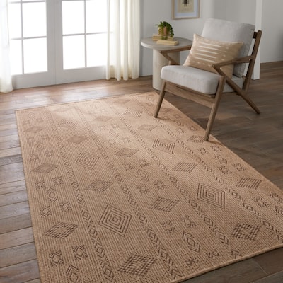 Sahel Indoor/Outdoor Tribal Brown Area Rug