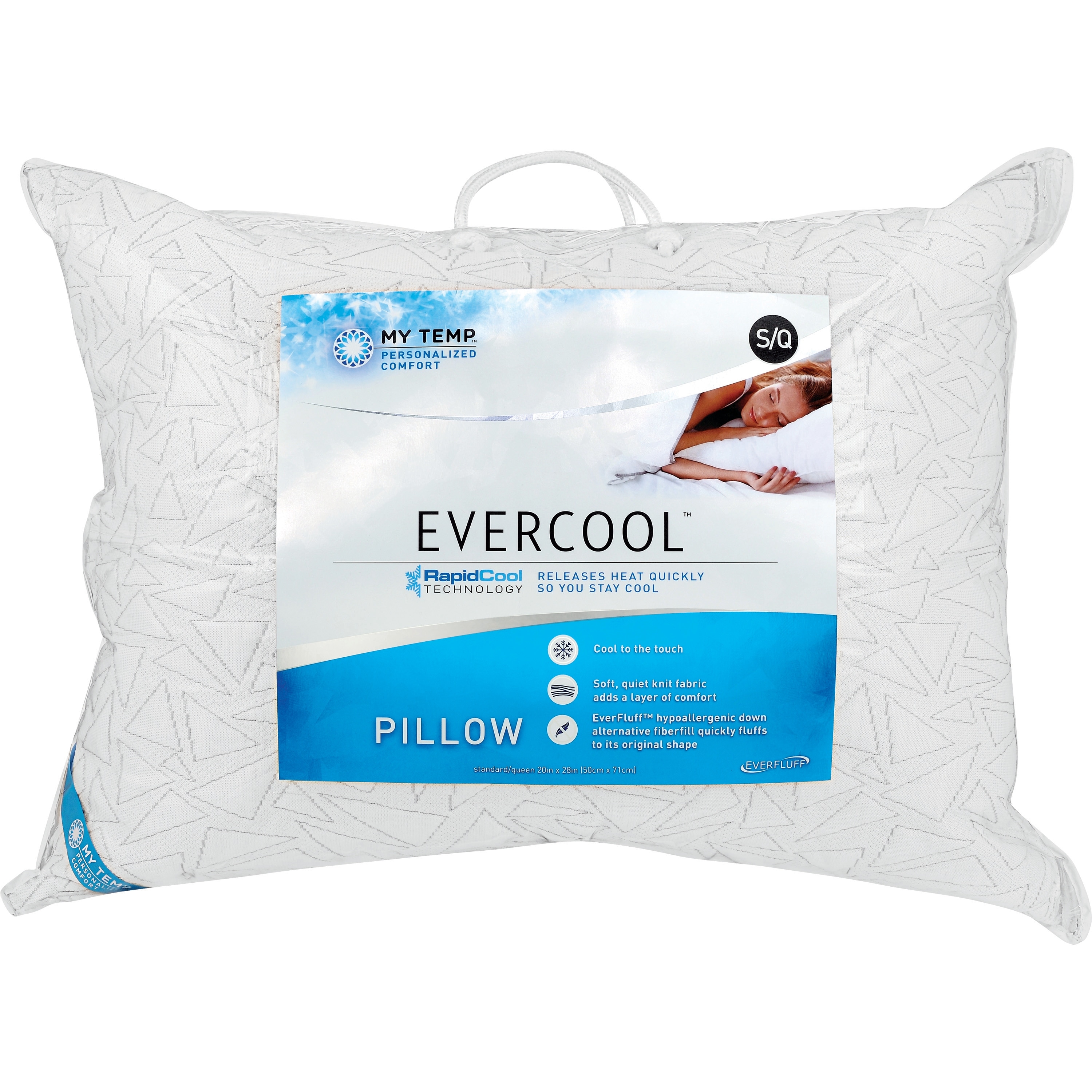 MyTemp EverCool Pillow with RapidCool Technology White