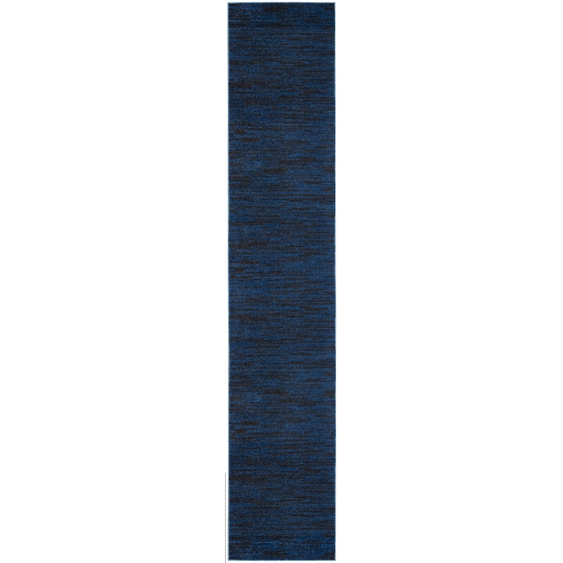 Nourison Essentials Solid Contemporary Indoor/Outdoor Area Rug - 14' Runner - Midnight
