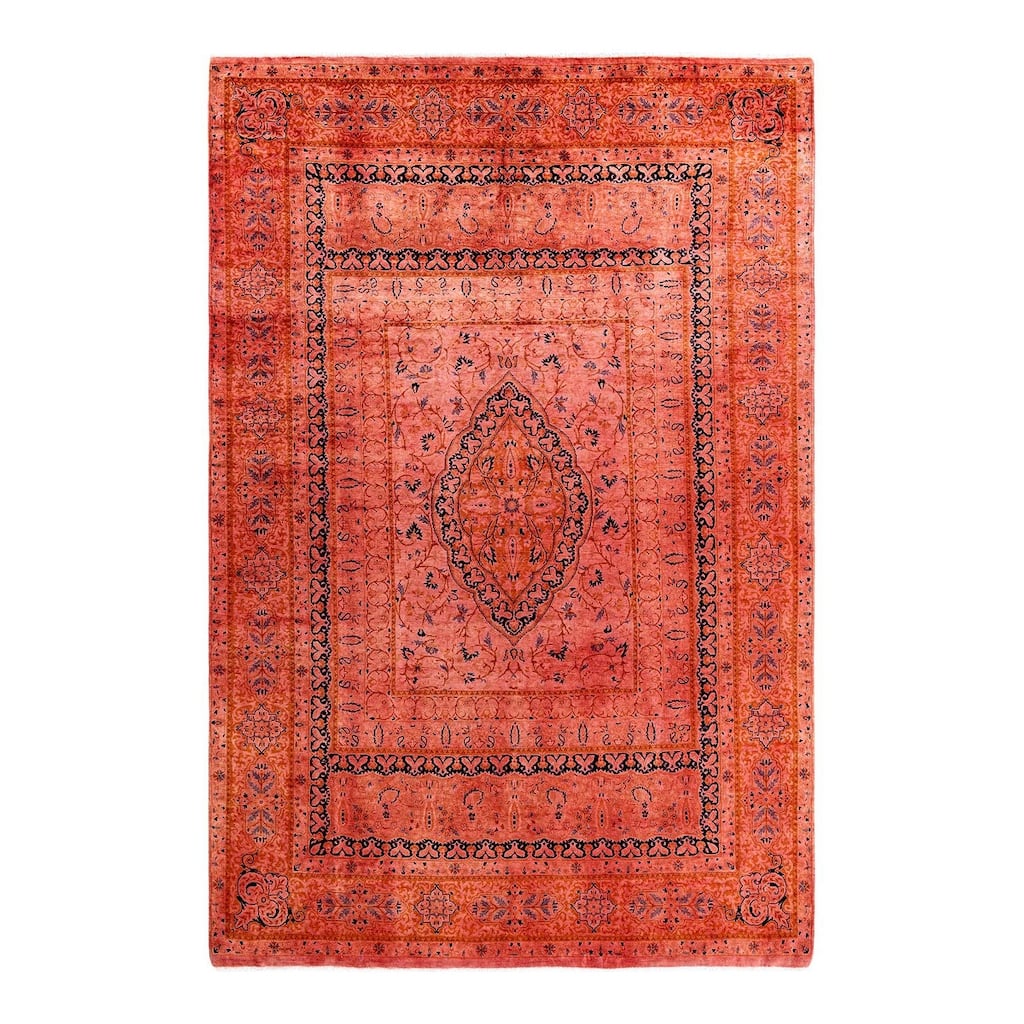 Contemporary Overdyed Wool Hand Knotted Area Rug - 5' 10" x 9' 5"