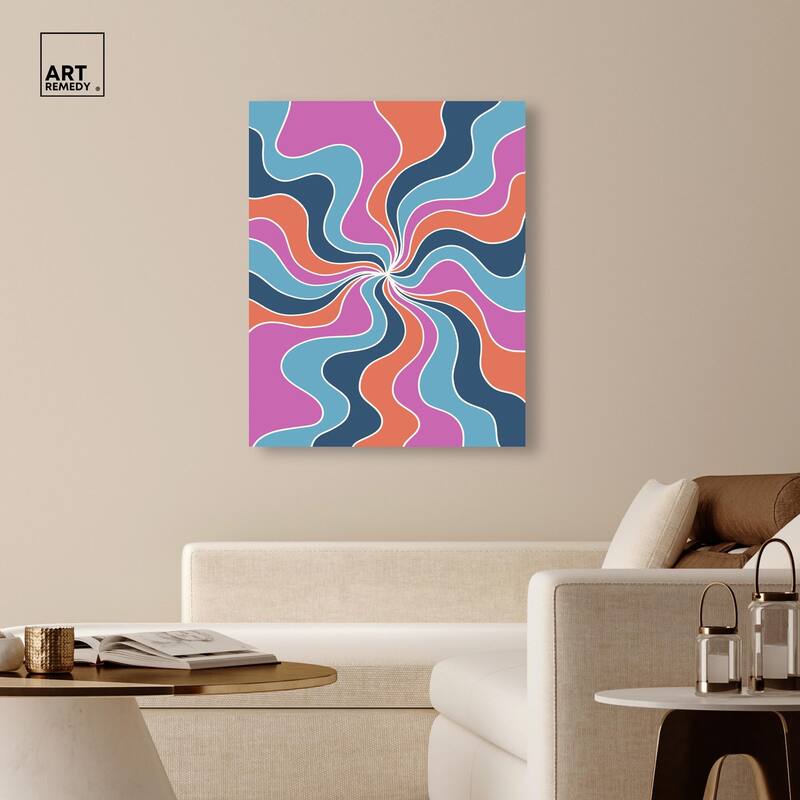 Carnaval Retro Curves Canvas by Art Remedy, Gallery Wrapped