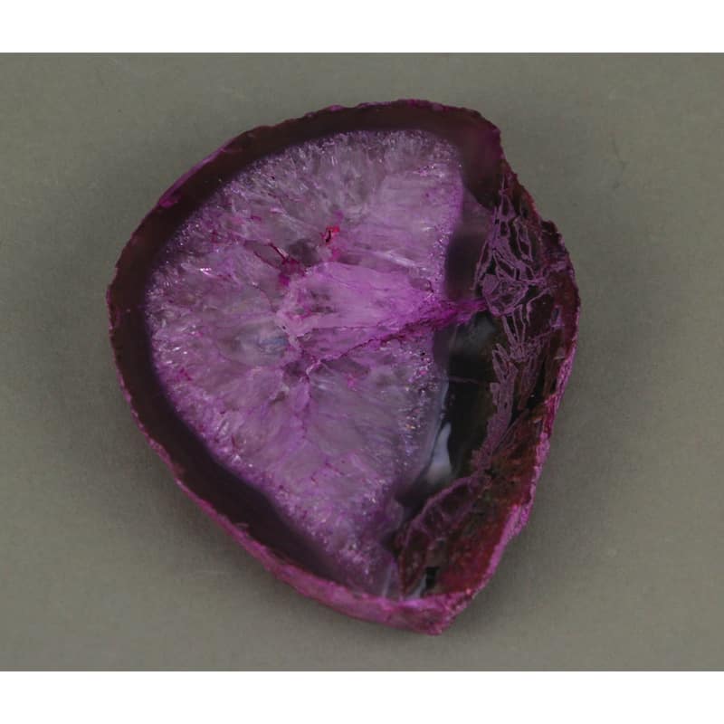 Thick Slice Agate Slab Hand Dyed Crystal Geode Specimen Polished - 0.75 X 3.5 X 3.25 inches