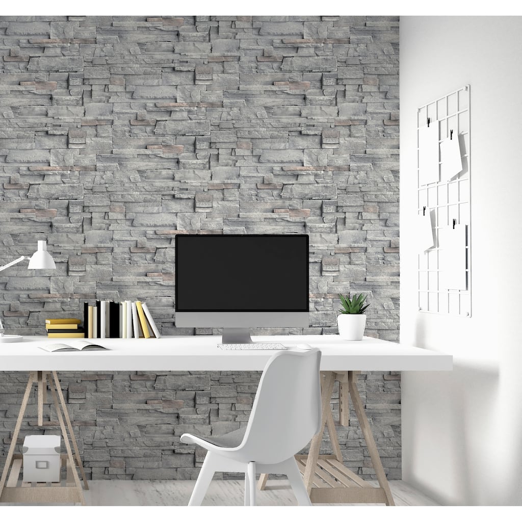 Arthouse Cornell Grey Slate Wall Wallpaper