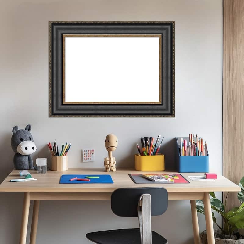 Amanti Art Thomas Black Bronze Framed Dry Erase Magnetic Board