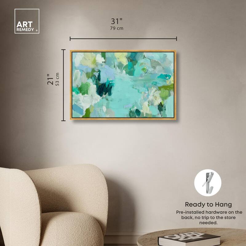 Alista Green Blues Canvas by Art Remedy