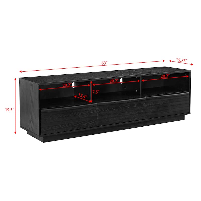 Mid-Century Modern TV Stand for TVs up to 75", Living Room Entertainment Cabinet Media Console Table with Drawers