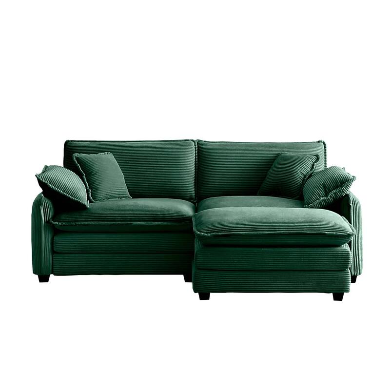 Corduroy Modular Flexible Combinations Sofa Set with Ottoman