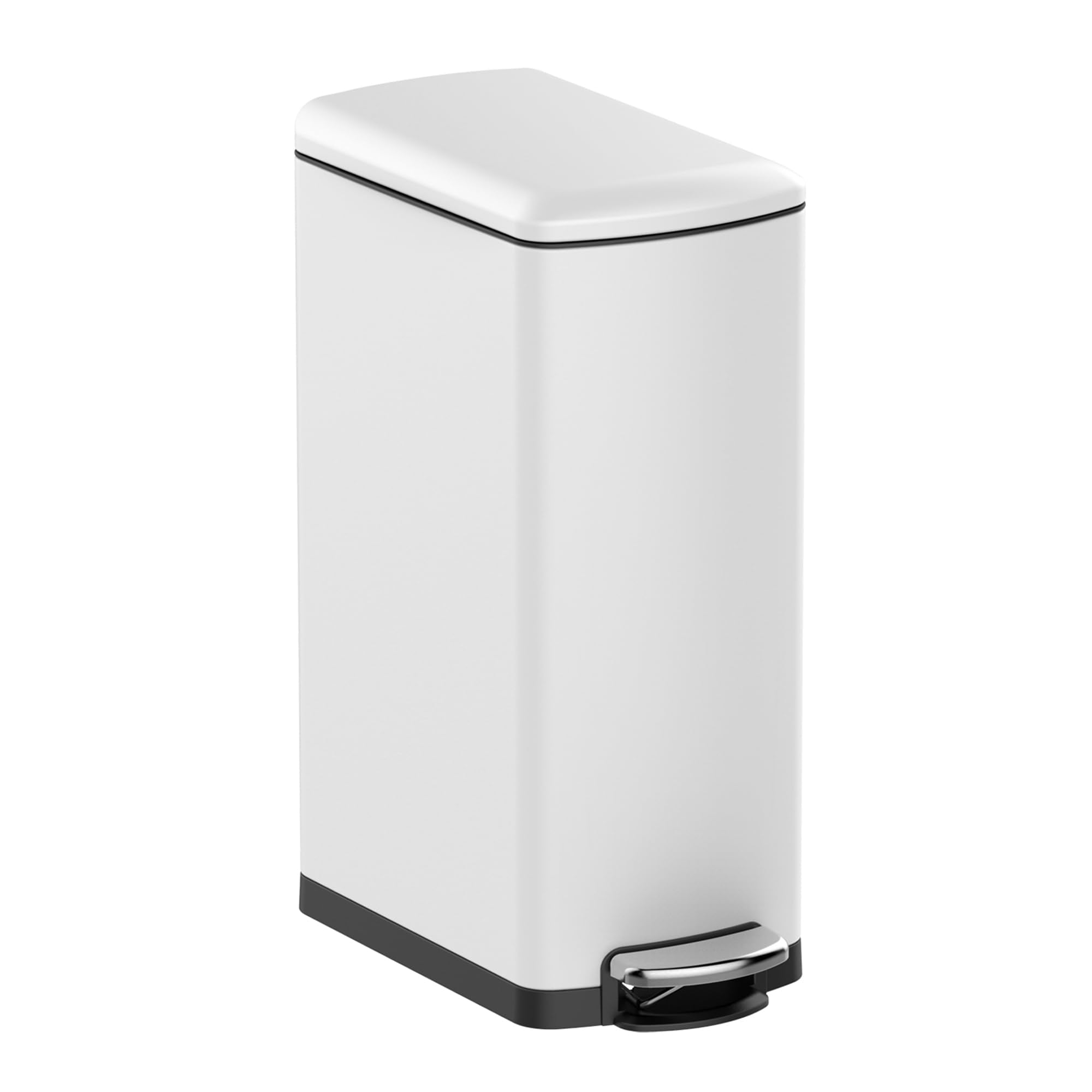 8 Gal Slim Step On Kitchen Trash Can, Stainless Steel