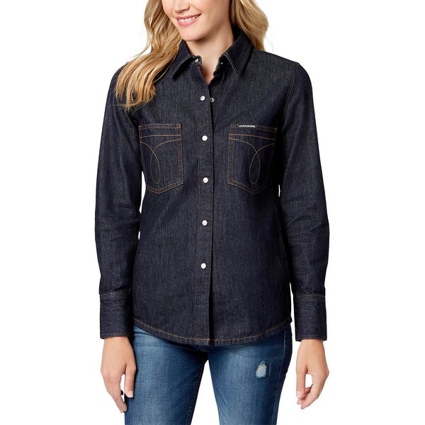 calvin klein women's denim shirt