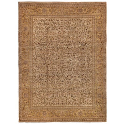 EXQUISITE RUGS ONE-OF-A-KIND Rare And Intricate Agra Hand Knotted Beige Rug - 15'1"x20'7"