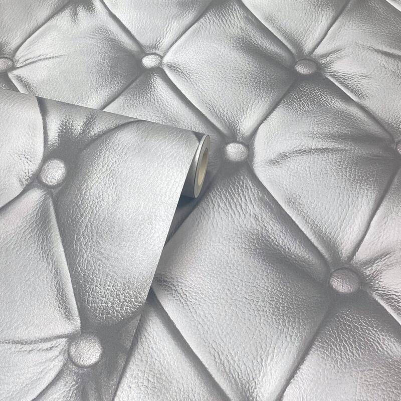 Arthouse Ella Silver Tufted Wallpaper