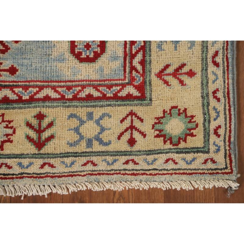 Blue Kazak Runner Rug Handmade Oriental Wool Carpet - 2'8" x 15'8"
