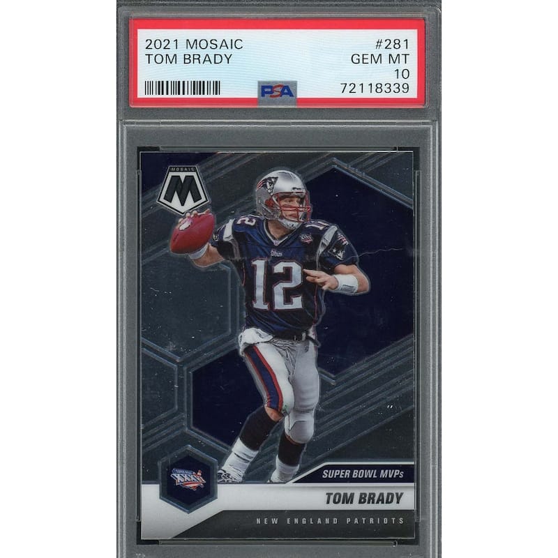 Tom Brady 2021 Panini Mosaic Football Card #281 Graded PSA 10 - 8'6" x 11'6"