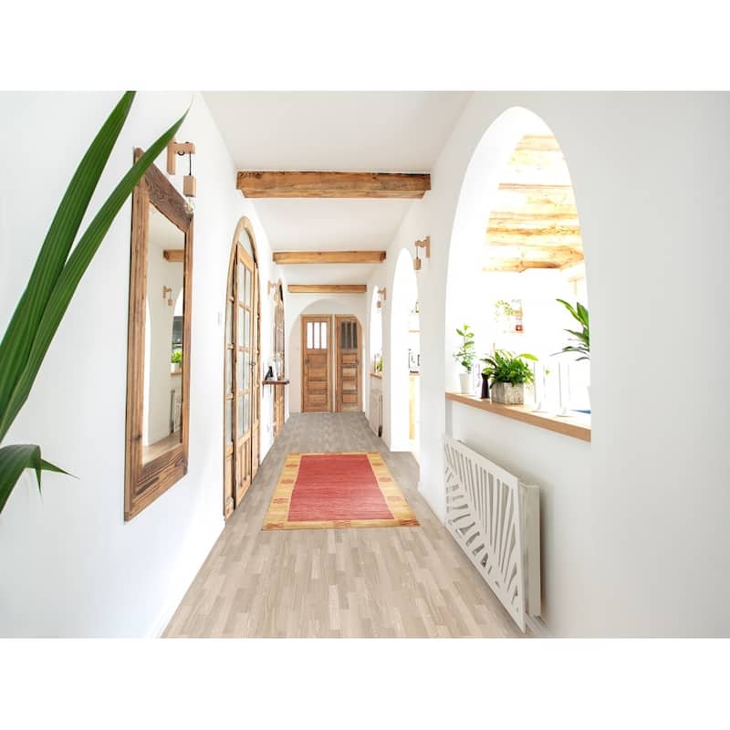 Geometric Gabbeh Kashkoli Oriental Runner Rug Wool Hand-knotted Carpet - 2'8" x 8'8"