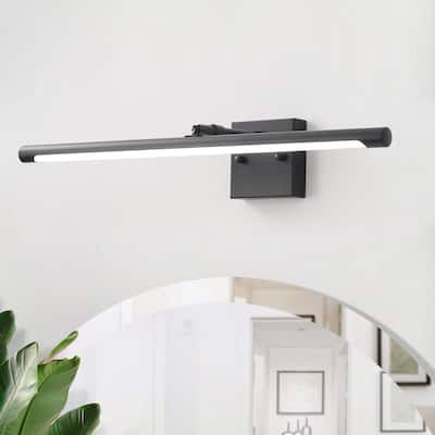 Matte Black Linear LED Rotatable Wall Mount Bathroom Vanity Light