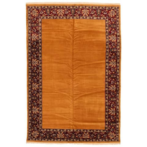 ECARPETGALLERY Hand-knotted Peshawar Ziegler Light Brown Wool Rug - 6'2 x 9'0
