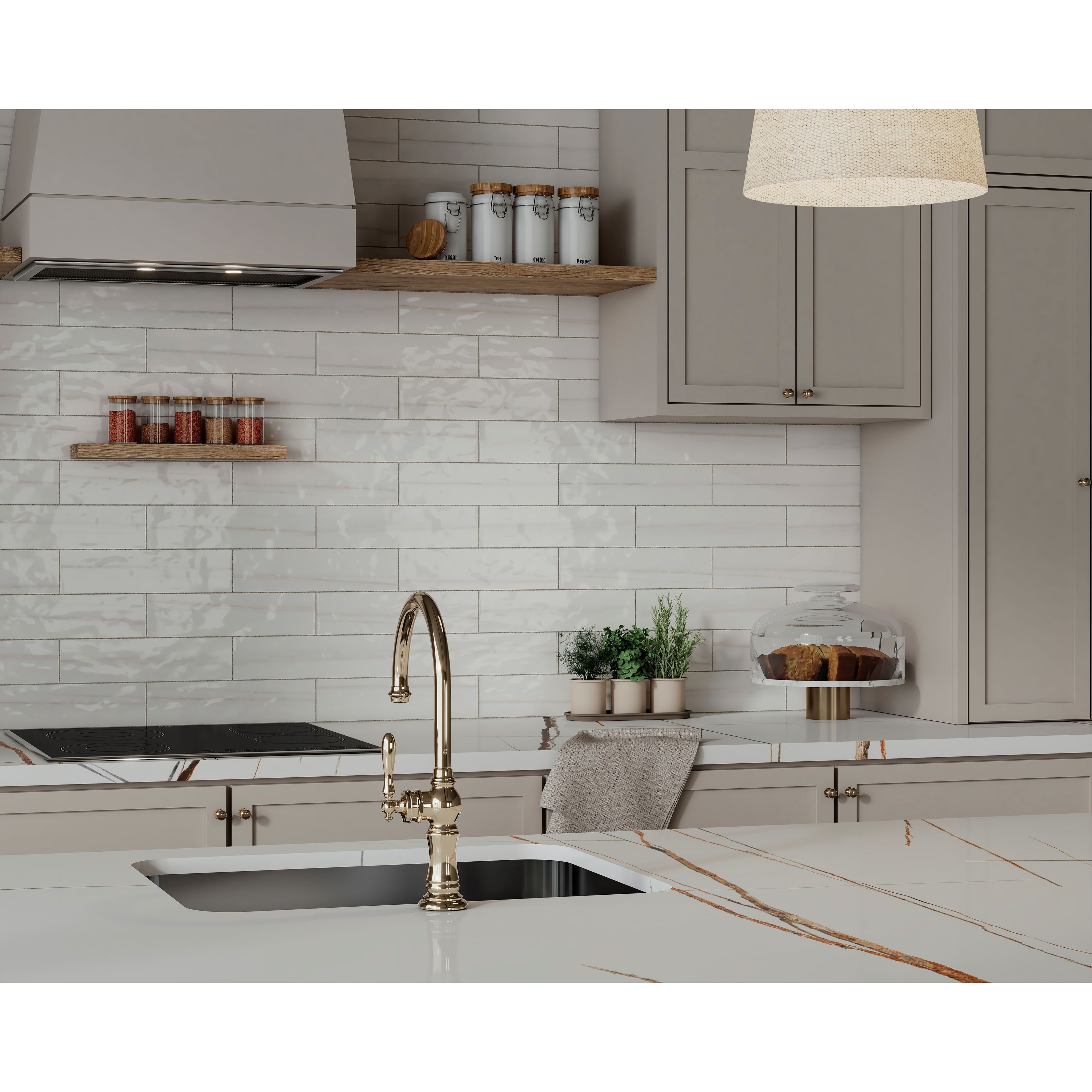 Alpine 3 in. x 12 in. Blanc Gloss Glazed Ceramic Subway Wall Tile