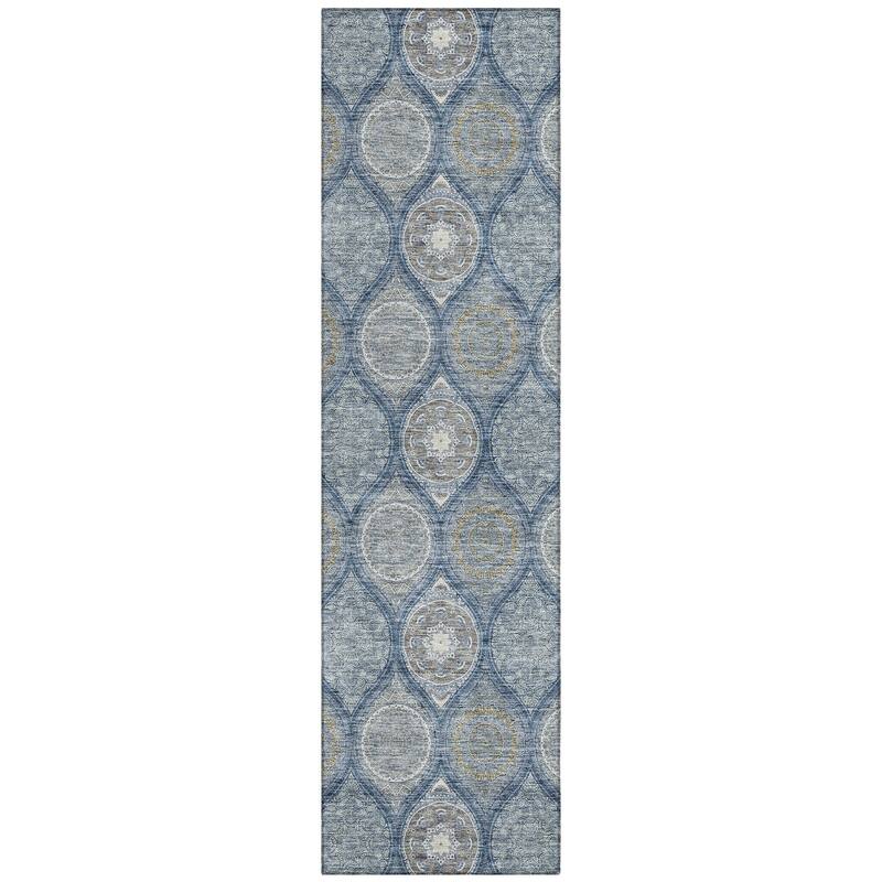 Machine Washable Indoor/ Outdoor Boho Mosaic Chantille Rug