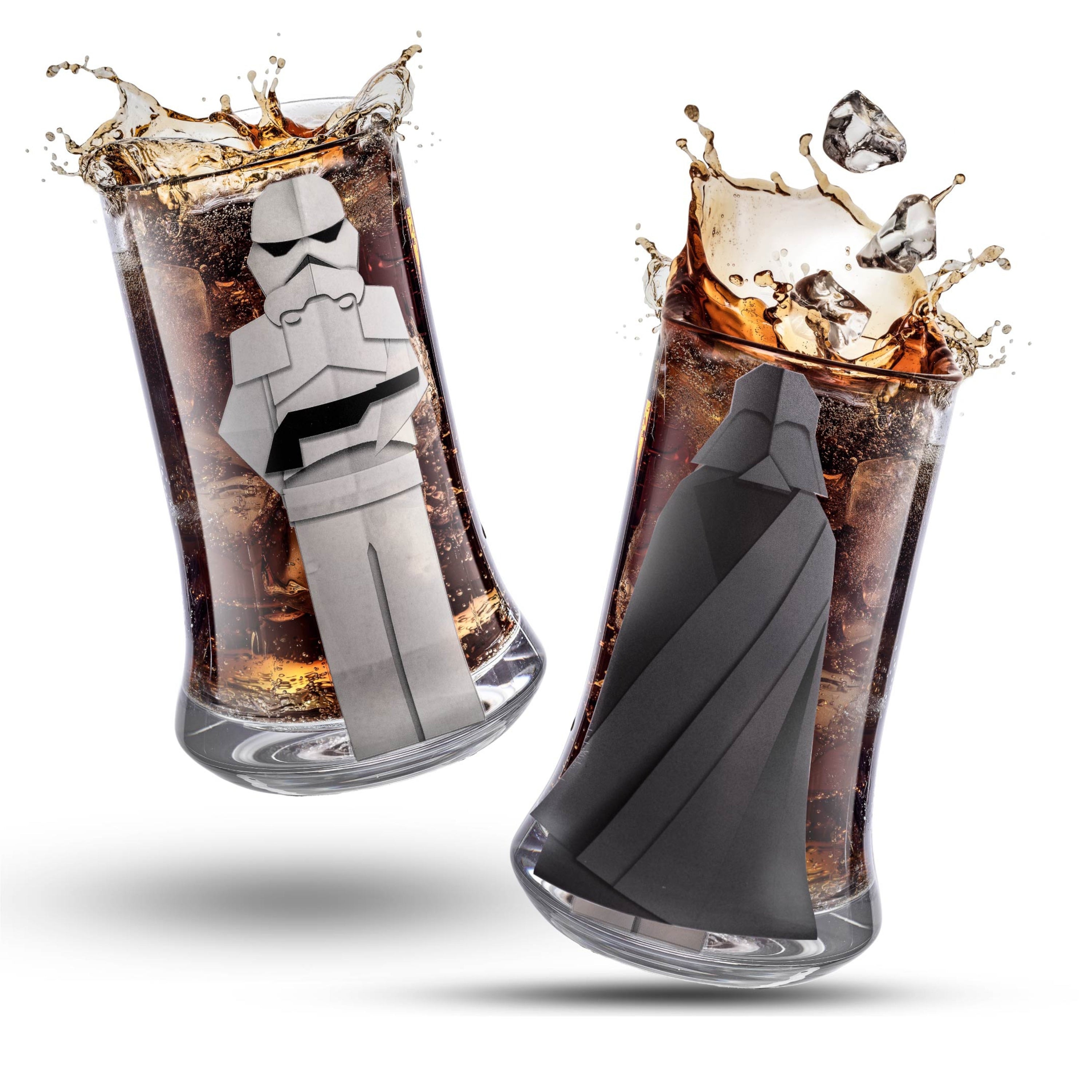 JoyJolt Star Wars Beware The Dark Side Tall Drinking Glass - 18.5 oz - Set of 2