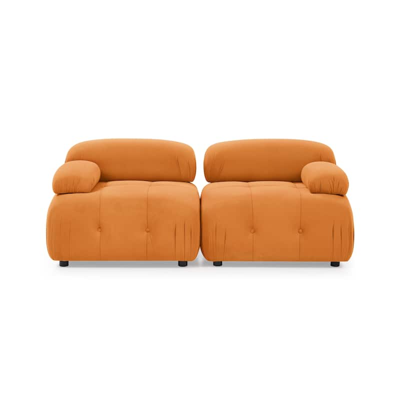 93'' Modular L-Shaped 4-Seater Sectional with Reversible Ottoman, Button Tufted Design, and Cozy Cushions