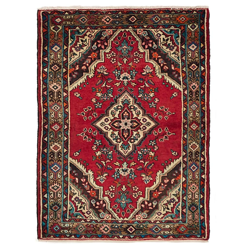 ECARPETGALLERY Hand-knotted Anadol Red Wool Rug - 3'9 x 5'1