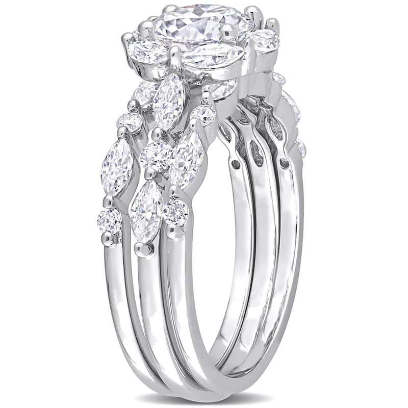 3ct TGW Created Moissanite Vintage Floral Ring in Sterling Silver
