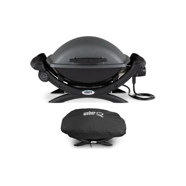 er Q 1400 Electric Grill (Black) with Grill Cover Bed Bath