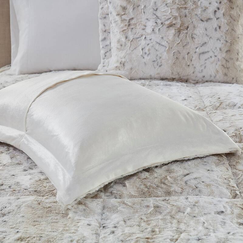 King 4PC Faux Fur Comforter Set