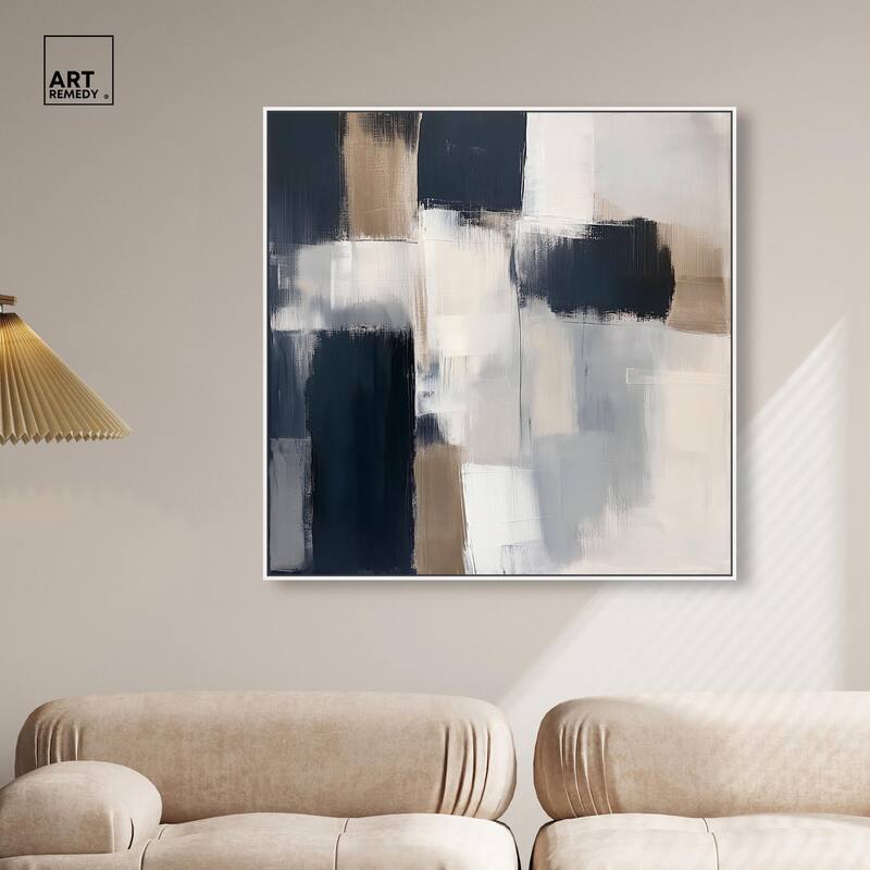 Blue and Tan Abstraction II Canvas by Art Remedy