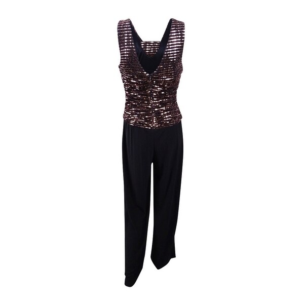 metallic knit jumpsuit