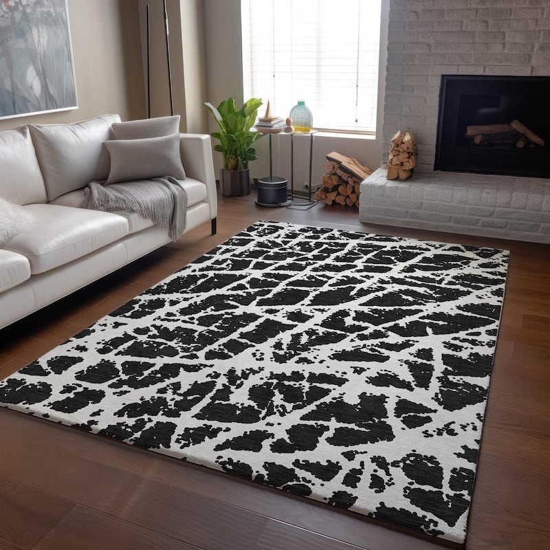 Premium Washable Super Soft Modern Crackle Mayfield Rug