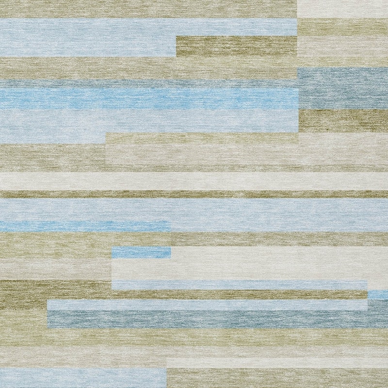 HomeRoots Striped Transitional Rectangle Outdoor Rug