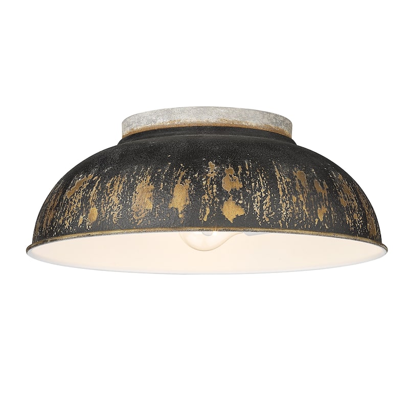 Kinsley 2 Light Flush Mount Aged Galvanized Steel - N/A